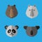 Vector icon set of animals pixel art.