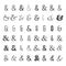 Vector icon set of black ampersands