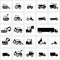 Vector icon set cars and tractors