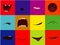 Vector icon set - cartoon mouths, happy, scared, screaming, happy, smile, grin, laughing