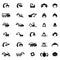 Vector icon set of Heavy machine, tractor and vehicles