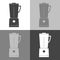 Vector icon set kitchen stationary blender for mixing and grinding food and preparing smoothies on white-grey-black color. Home A