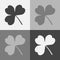 Vector icon set three-leafed clover. Vector illustration on a gr