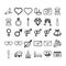 Vector icon set of wedding and engagement