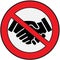 Vector icon of sign prohibiting handshake