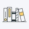 Vector icon of a stack of folders and binders. Can be used as a logo or an office or school objects icon