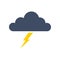Vector icon storm weather. Clouds and thunderstorm.
