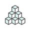 Vector Icon Style Illustration of 3D Low poly Model of Cube Figure