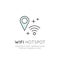 Vector Icon Style Illustration Concept of Global Connection, Network, Worldwide Web, Wireless Connection, Free WiFi Hotspot Area,