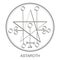 Vector icon with symbol of demon Astaroth