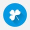 Vector icon three-leafed clover illustration on blue background