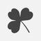 Vector icon three-leafed clover. Vector illustration on a gray b