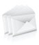 Vector icon three white empty mail envelope opened