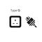 Vector icon of a type G electrical outlet and an electric plug. Flat design