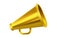 Vector icon of vintage golden megaphone for fake, breaking news or sale. Vector retro gold megaphone