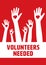 Vector icon of volunteers needed