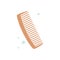 Vector icon of wooden comb isolated at white background in hand drawn style. Barbershop accessory from natural material
