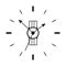 Vector icon - wrist Watch with clock is on a white background