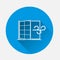Vector icons airing the apartment. Wind blowing through the window, a draft icon on blue background. Flat image with long shadow