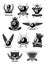 Vector icons for billiards or poolroom sport game