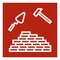 Vector icons brickwork and building trowel