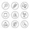 Vector icons in circle set pregnancy, medical consultation