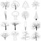 Vector icons of different trees