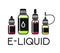 Vector icons of e-liquid