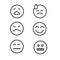 Vector icons of emoticons, with different images. For design.