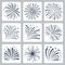 Vector Icons of Fireworks Explosion Silhouettes