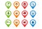 Vector icons goals Target Map flet design pin