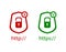 Vector Icons: http and https Protocols with Lock, Green and Red Icons, Check and Cross: Right and Wrong Symbols.