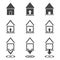 Vector icons - lodges and houses