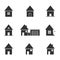 Vector icons - lodges and houses