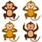 Vector Icons : Monkey - See Hear Speak No Evil