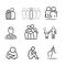 Vector icons of people and doctors, groups of people. For design and web design.