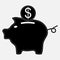 Vector icons piggy bank, saving money