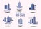 Vector icons for real estate construction.Vector icons of architecture, urban and suburban homes