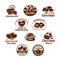 Vector icons set for chocolate desserts