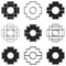 Vector icons set with Inca Cross Chakana