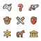 Vector Icons Set of Quest Video Games.