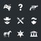 Vector Icons Set of Quest Video Games.