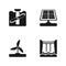 Vector icons set with wind, solar, tidal and hydroelectricity isolated illustration