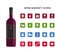 Vector icons set for wine market