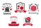 Vector icons of sewing knitting needlework service