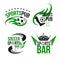 Vector icons soccer sport bar or football beer pub