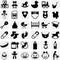 Vector icons with thirty six childhood symbols