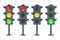 Vector icons of traffic light