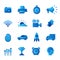 Vector icons Universal set. Camera Printer Wi fi Cloud Video Arrows Car Delivery Award Artificial Intelligence icon