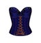 Vector illistration white background blue denim corset purple lace